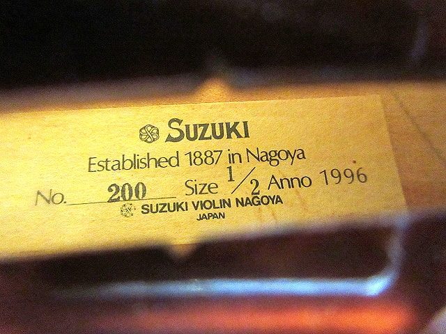 Suzuki バイオリン no.200 サイズ 1/2 Anno 1996 中古 ケース付き
