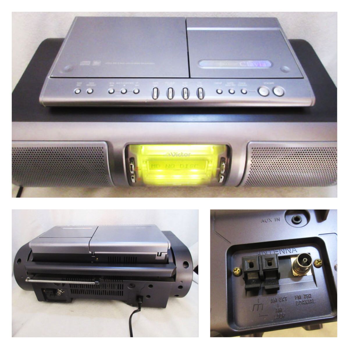 【ジャンク】ビクター（Victor）MDLP/CD/カセット搭載ラジカセ RC-X5MD-B